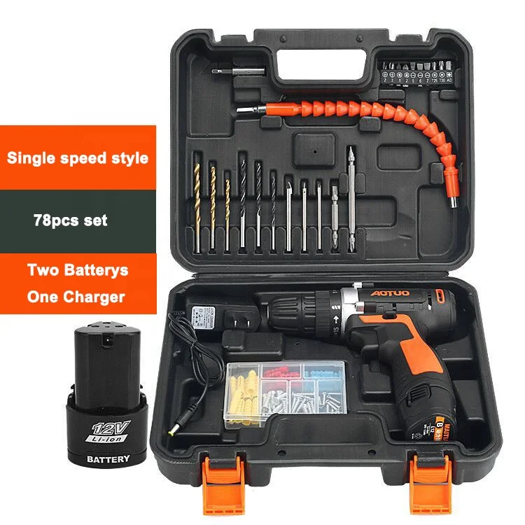 12V Lithium Power Screw Drivers Kit Cordless Impact Drill