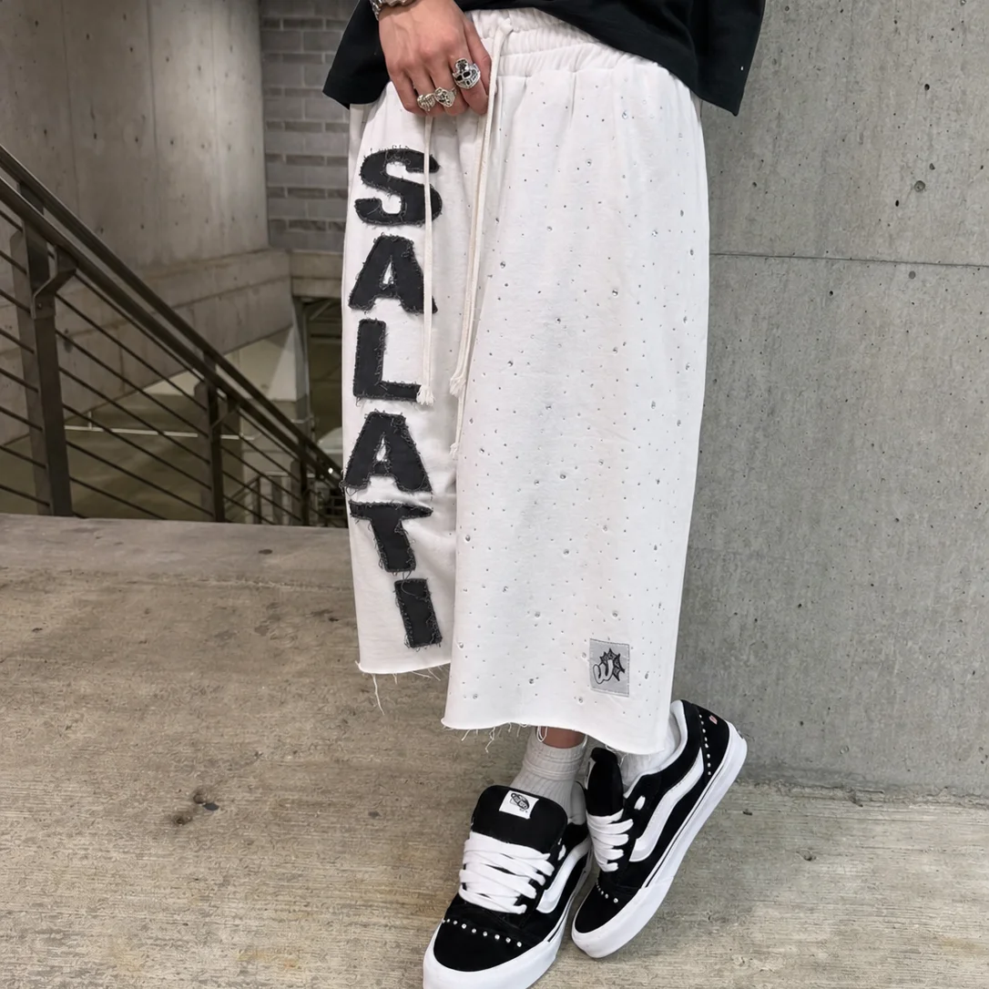 High Quality Custom Reverse Stitching 100% Cotton Drawstring Cropped Capri Pants Printed 3/4 Length Sweat Shorts Men gallery 3