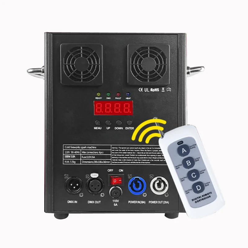 DMX 600w Mini Cold Spark Machine 7m Fireworks Cold Sparkler for Dj
