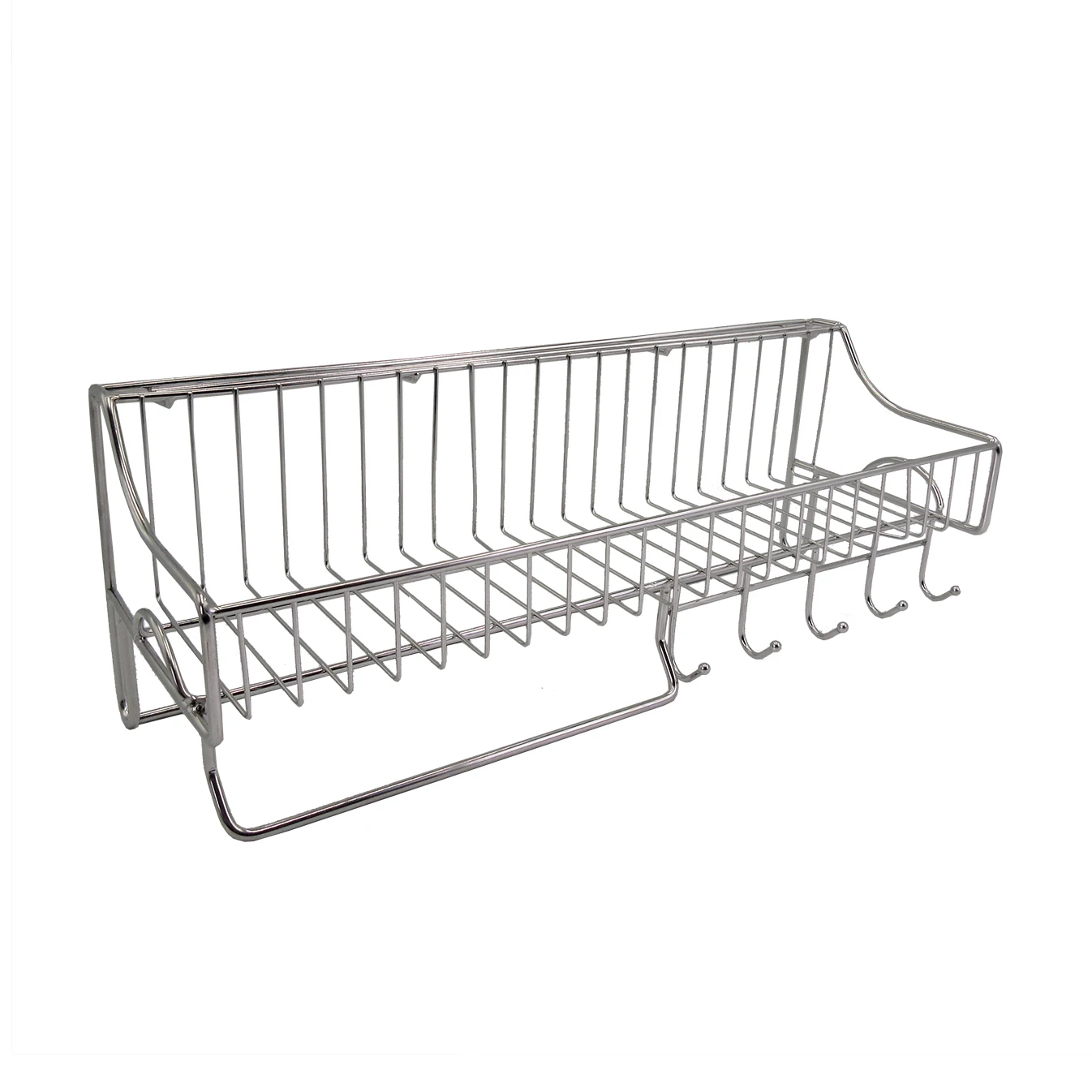 Stainless Steel Wall Mounted Dish Drainer Drying Rack Bowl Plate
