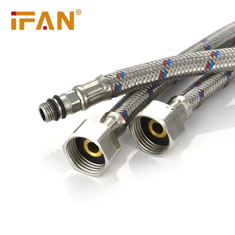 IFAN Factory OEM Water Use Iron Cap Duct Hose 30-60cm Stainless Steel Metal Braided Hose Shower Flexible Hose