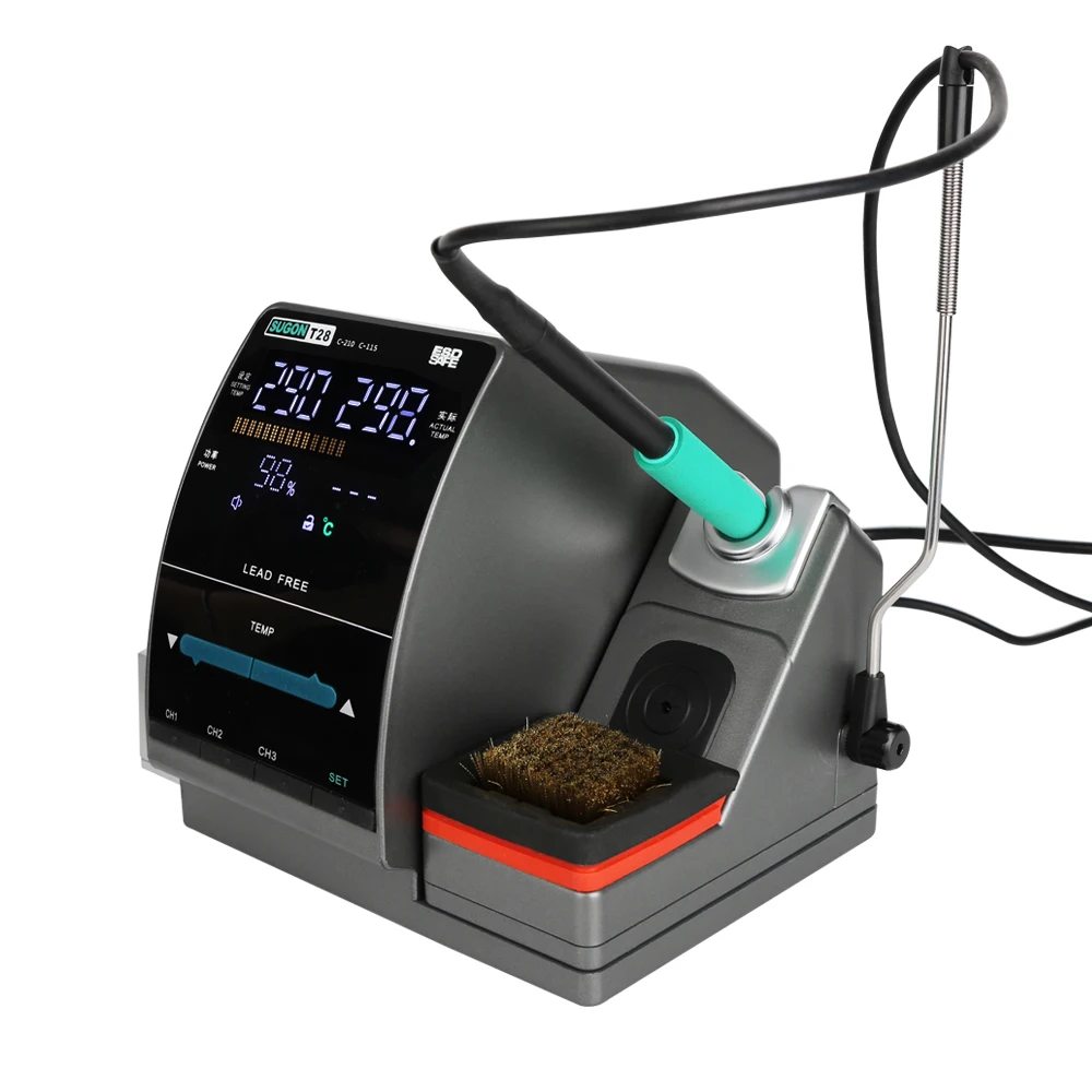 Easy to Operate Sugon T28 Soldering Iron Preheating Station With 210 115 Replace Double Welding Station