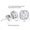 S925 Square Diamond Earrings Silver