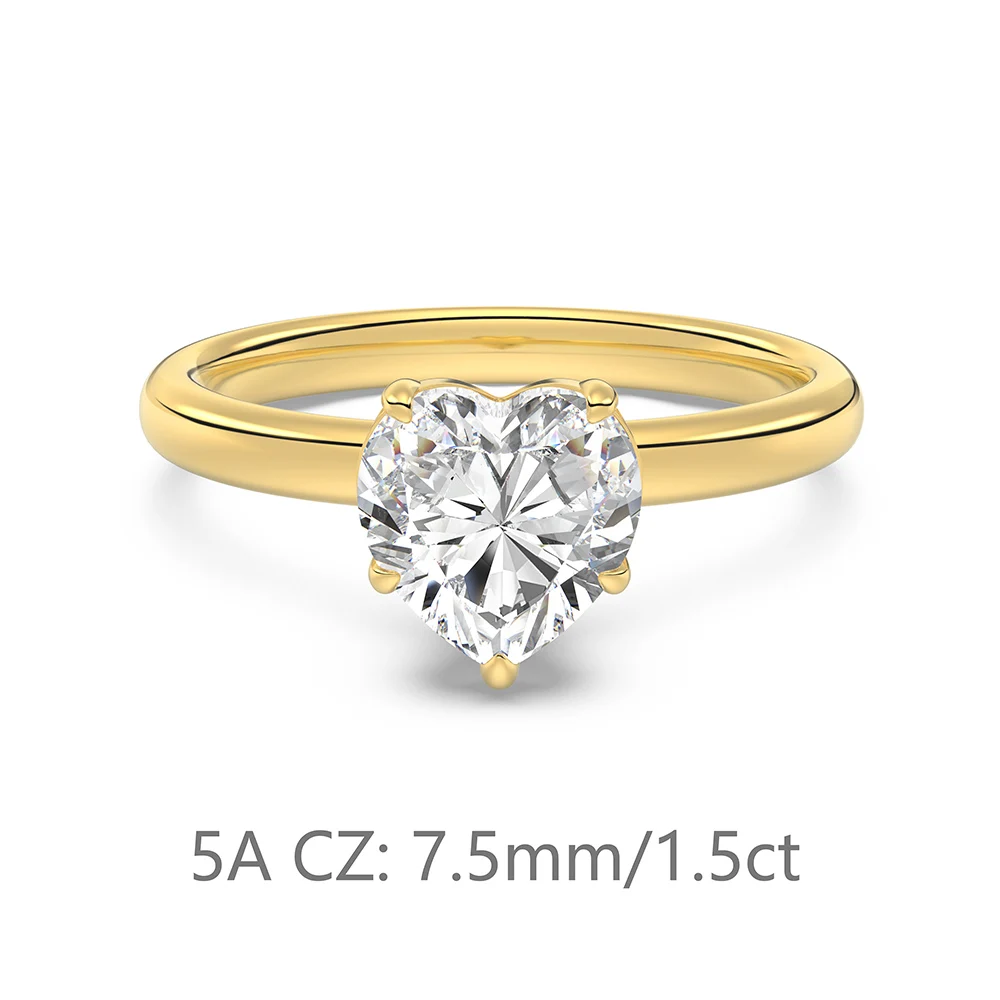 KAKODIY custom personalized 925 Sterling Silver heart-shaped Jewelry for Women ring Cubic Zirconia wedding ring detail 5