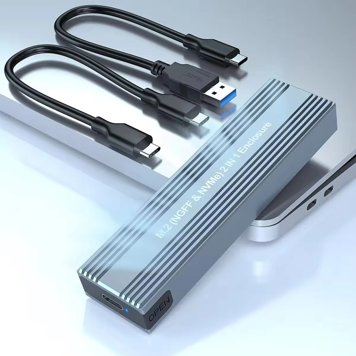 Dual Protokol NGFF NVMe SSD Kasa - 4TB, USB-C, Alüminyum, 1 Yıl