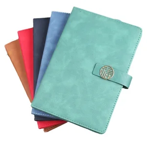 Customized High-End A5 Business Notebook Creative Soft Leather Magnetic Buckle Logo A4 Meeting Minutes Printed Planner A3 Size