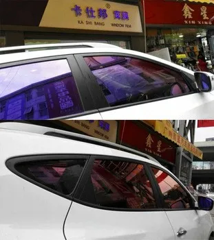 Free Sample VLT 85% 70% Red Blue Color 60in*100ft Car Solar Window Tint Film Chameleon Window Film