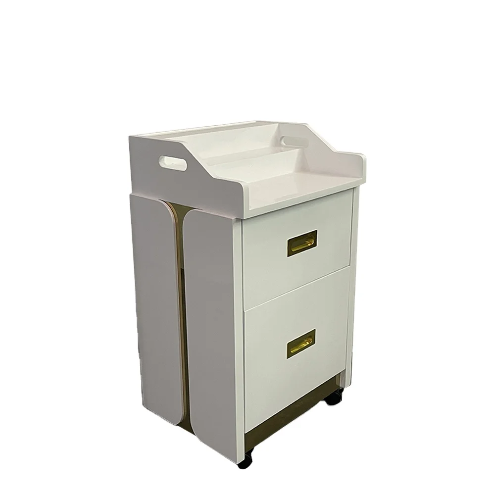 Bomacy White Simple Modern Luxury Design Salon Furniture Trolley for Sale