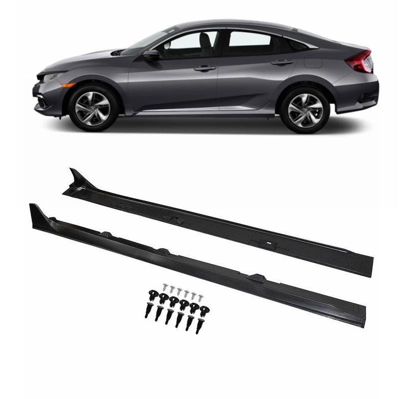 OEM auto parts side bumper skirt extension for honda civic 2016 2017 2018 2019 2020 2021 4DR Sedan LX EX Si Black Type-R Style