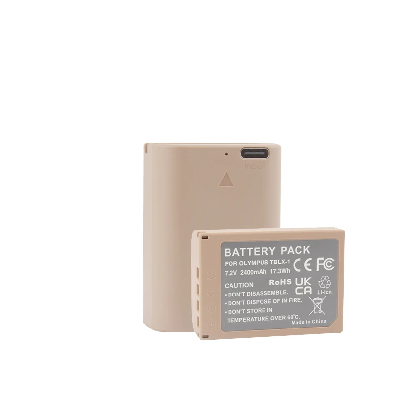 7.2V 2250mAh TBLX-1 Battery Pack With Type-C Charging Cable BLX1 Lithium ion Batteries for Olympus BLX-1 OM-1 OM-5 Cameras