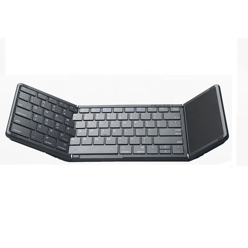 3 Channels Portable Keyboard ultra Thin Foldable Keyboard and Build in Mouse Foldable Flexible Keyboard with Touchpad for ipad