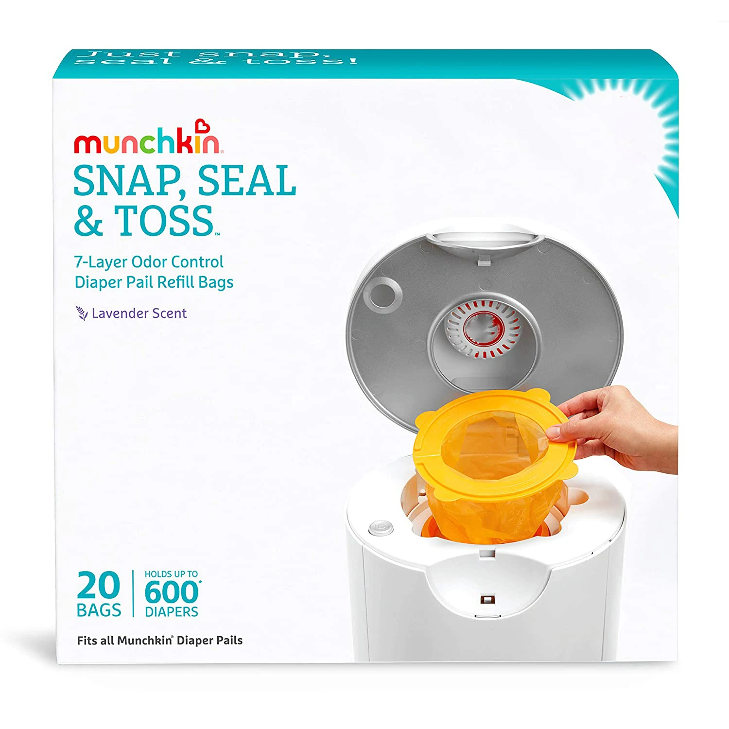 Munchkin Arm & Hammer Diaper Pail Snap Diaper Disposal Refill Bags