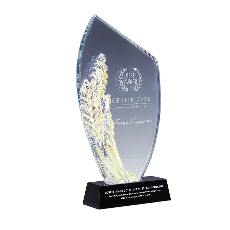 Custom Cheap Glass Colorful Crystal Awards Plaques For Anniversary Souvenirs Gifts