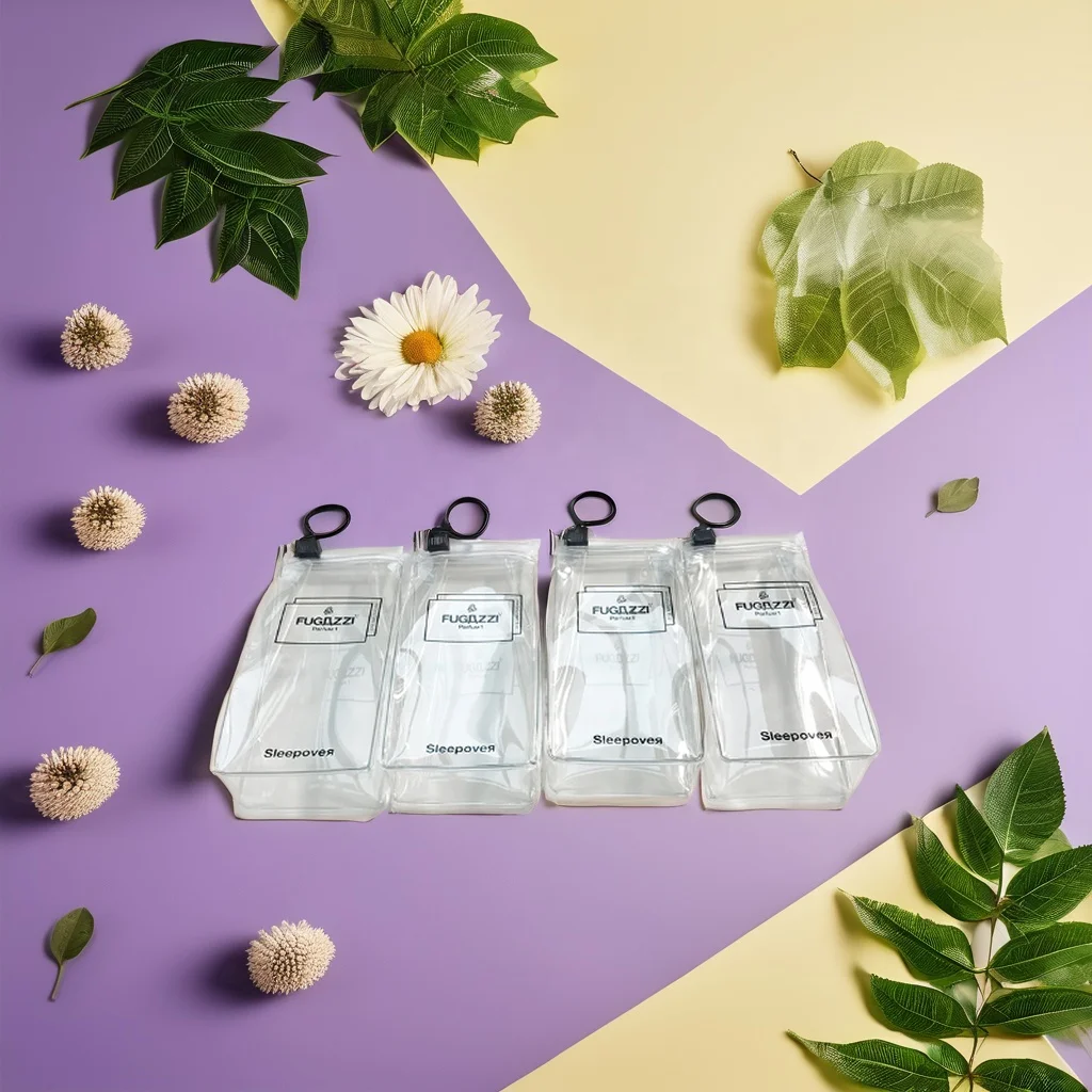 Stand up PVC Transparent Zipper Pouch Pvc Ziplock Bag Sample Perfume Packaging Clear Transparent