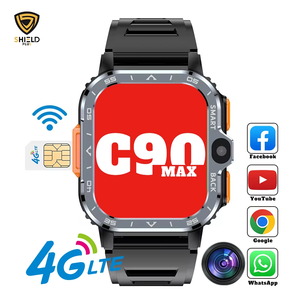 2023 Latest Gold C90 Max Smart Watch Sim Card Ultra Smart Wireless ...