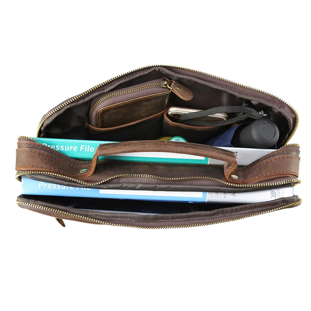 TIDING Manufacture Wholesale Custom Logo Handmade Vintage Real Leather Messenger Bag Laptop Briefcase Leather Crossbody Bags