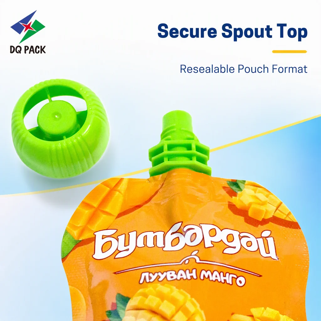 DQ PACK Custom  High Temperature 121 Food Grade Juicy Baby Food Packaging Retort Spout Pouch Stand up Pouch