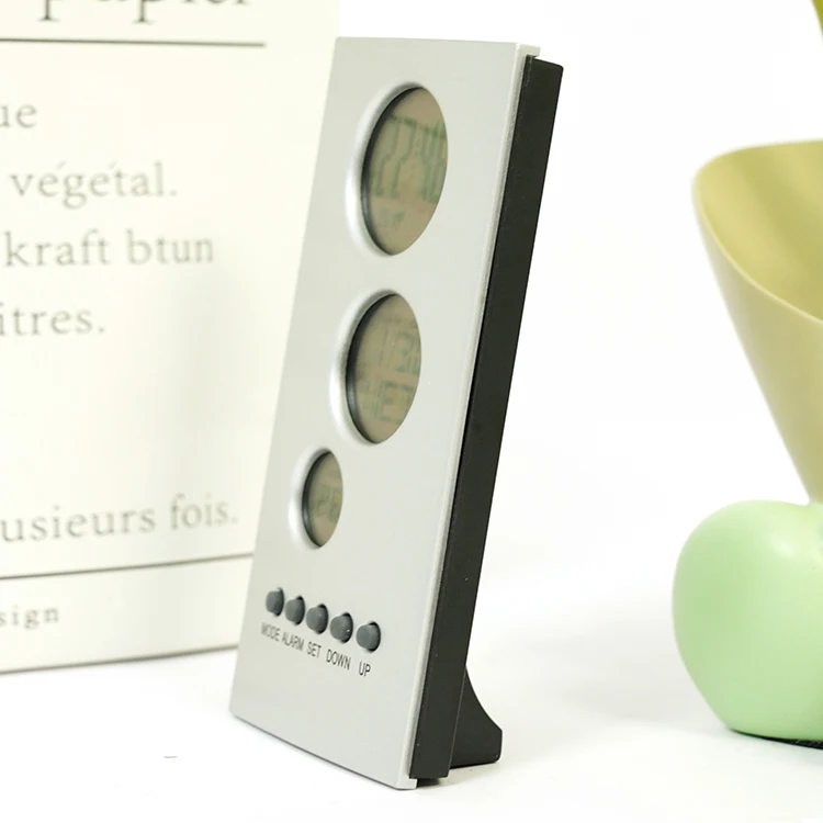 New Home Decor 2023 Desktop Electronic Circle LCD Digital Alarm Clock Temperature Snooze LCD Digital Clock