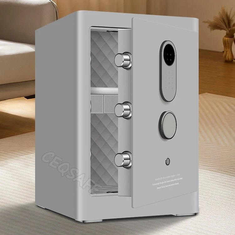 CEQSAFE Wifi Anti-Theft SteeL Office Home Safe Alarm Fingerprint Simple Password Safe Box Password Key for Home Office Security