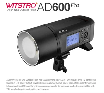 Portable Iutdoor Professional Studio Flash Light Strobe Lights with Camera Flash Light Godox AD600Pro for Photography product image