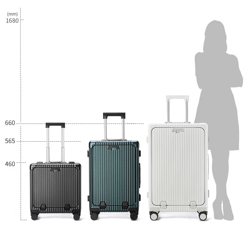 Custom Cabin Luggage Travel Luggage With Usb Charger And Cup Holder