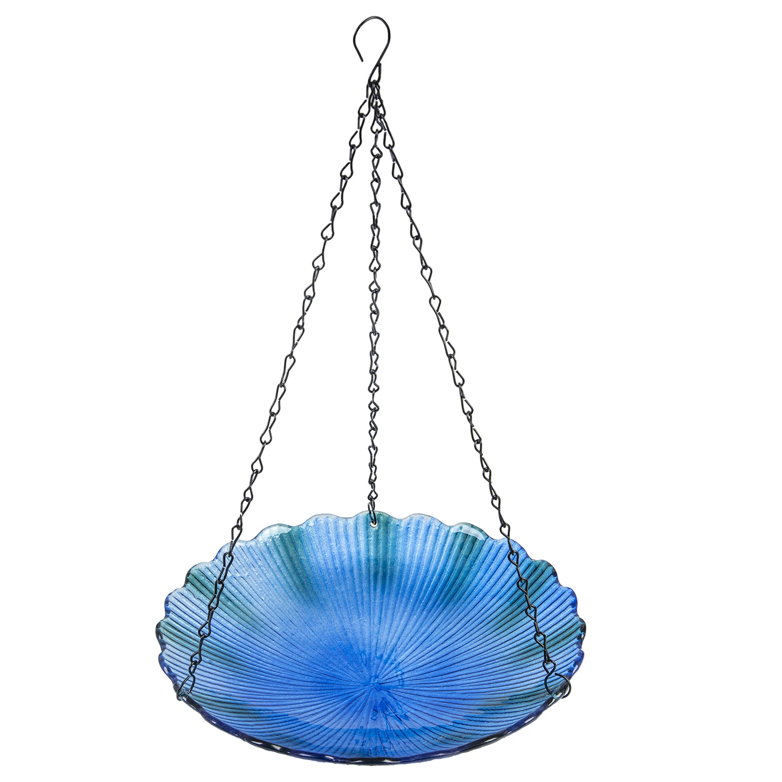 Hanging Bird Bath Outdoor Glass Small Birdbath 10.5" Wild Bird Feeder for  Yard 