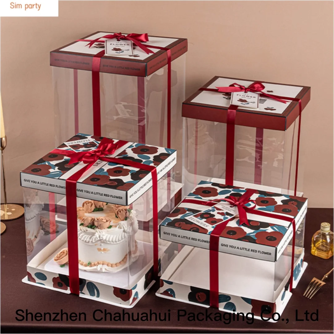 Buy Clear Cake Boxes Carrier Packing - Bakery Cake Boxes - Transparent Gift  Box with lid (2 Box Pack) (10.3X 10.3X 9.8, Pink) Online at Low Prices in  India - Amazon.in