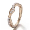 Real solid 18K gold moissanite diamond ring