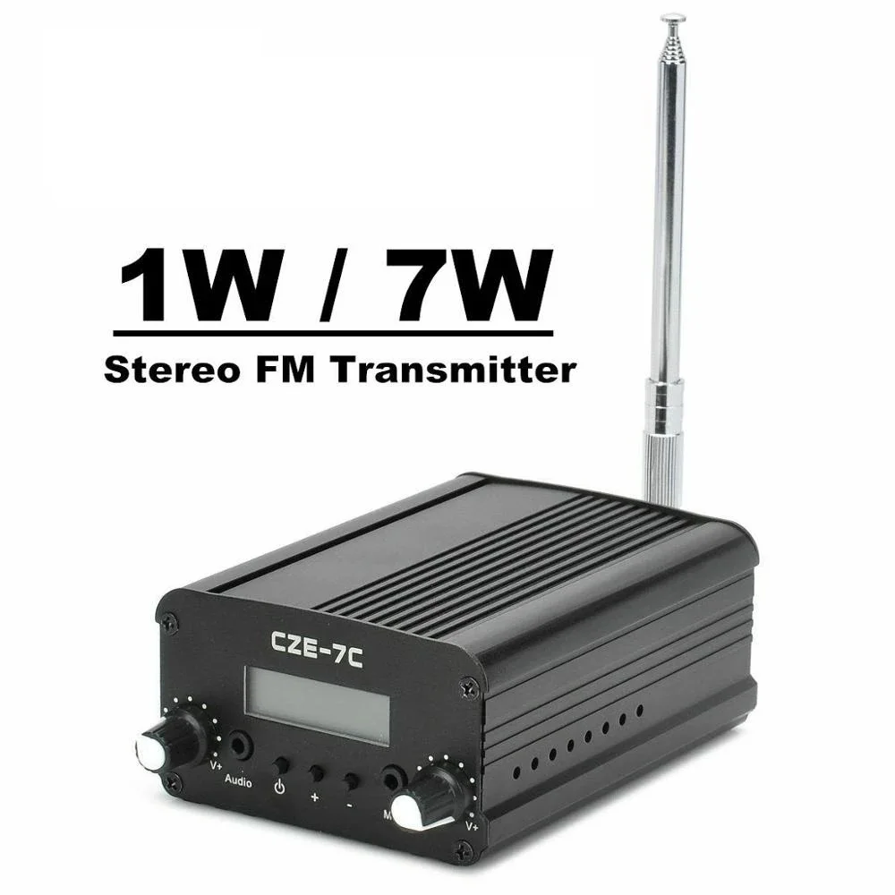 Cze-7c 7w Stereo Pll Fm Transmitter Broadcast Radio Station +ps Ant Kit -  Buy Fm Transmitter For Meeting / Portable Fm Transmitter For Home /  Wireless Audio System / Pocket Fm Transmitter