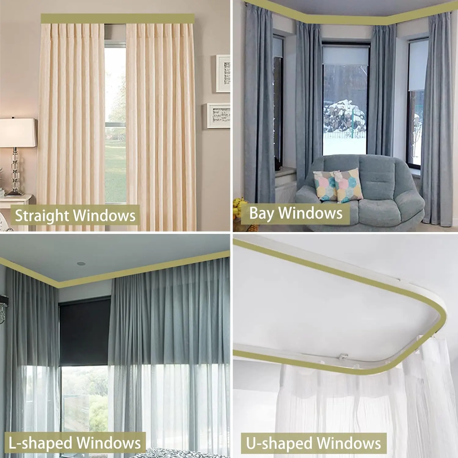 Bendable PVC Single Type Window Curtain Rail Track 5m 7m 12m Ceiling  Bracket Bendable Curtain Track Runner Accessories Office, image size:1500x1500