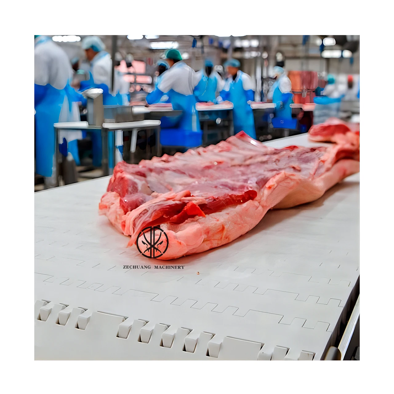 Fully Automatic Mechanize Halal Buffalo Abattoir Nylon Boning Conveyor Line For Cow Slaughtering Processing Equipment