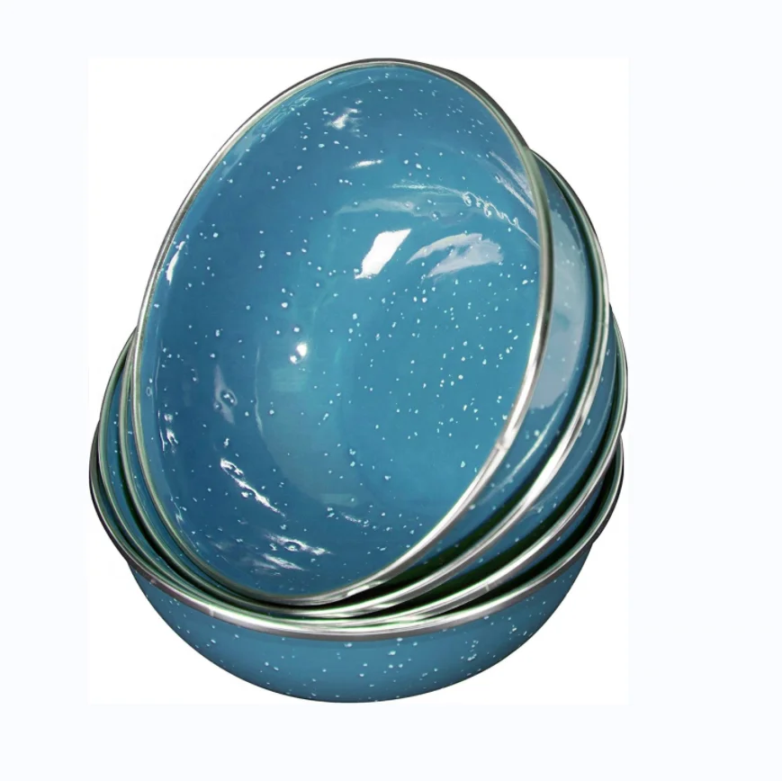 Enamelware Manufacturer Sample Available Deep Retro Salad Enamel Bowl for Mixing