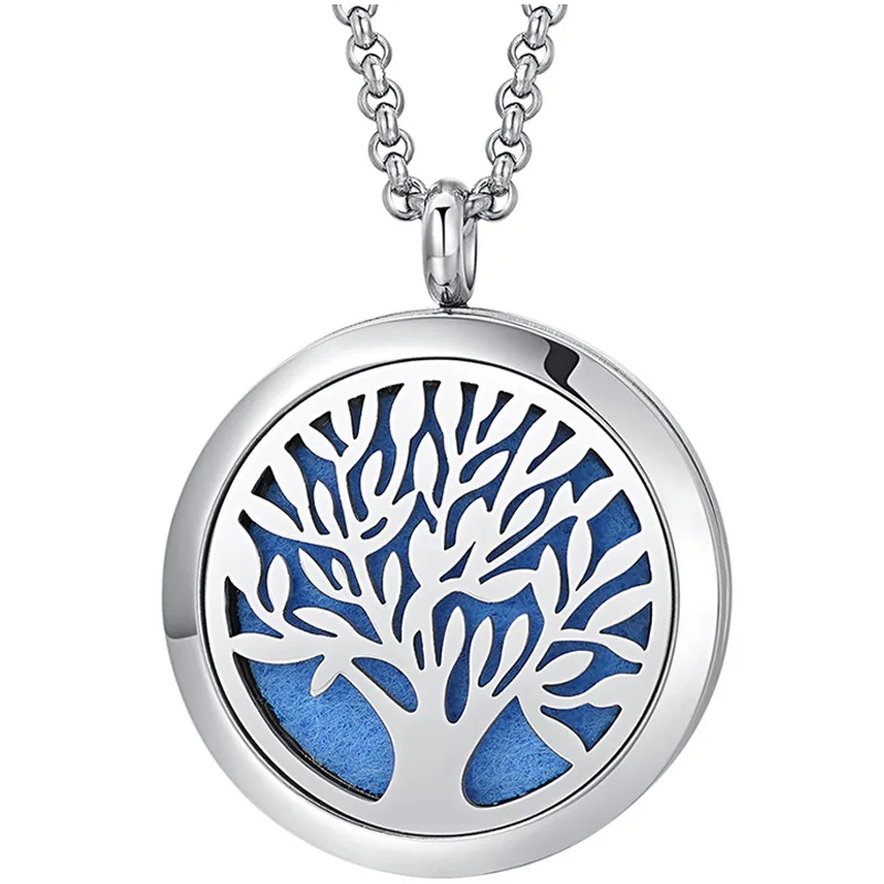 WEBEEDY Collana Diffusore Aromaterapia In Acciaio Inox – 2 Stili + 20 Ricariche – Regalo Uomo/Donna