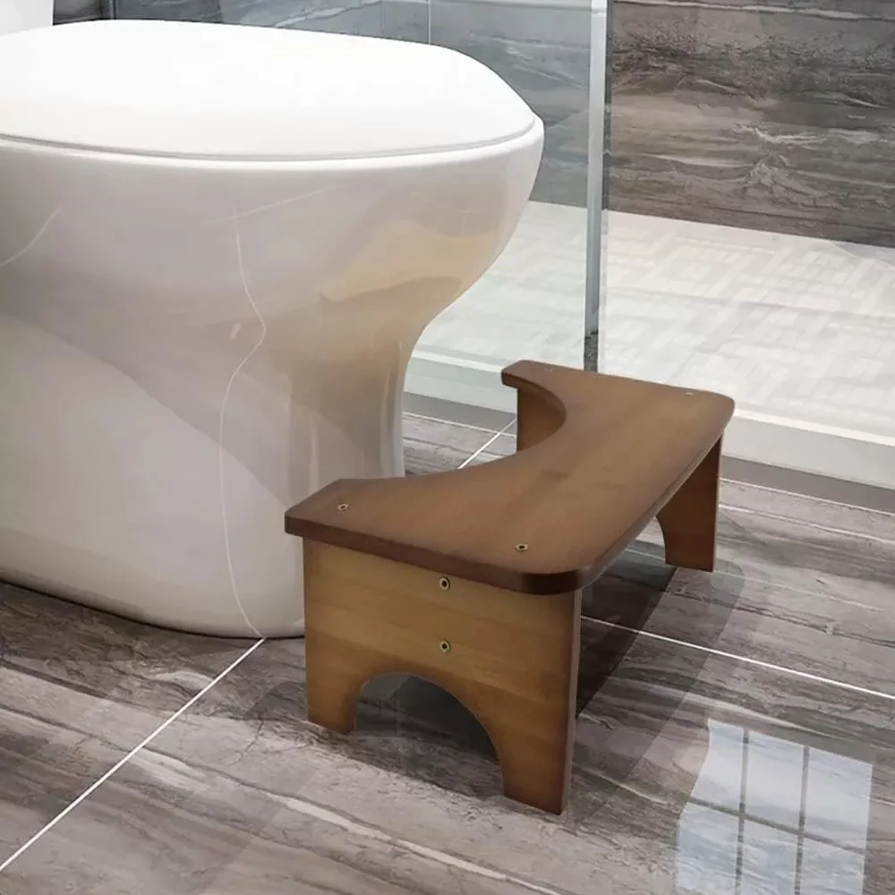 Durable Anti-Slip Wooden Toilet Stool for Adults and Children Perfect Addition to Bathroom Sets