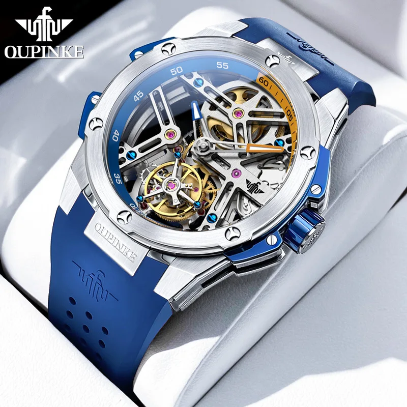 OUPINKE Orologio Da Uomo Automatico Scheletro - Lusso Con Cristallo Zaffiro, Acciaio Al Tungsteno, Impermeabile, Regalo - 6