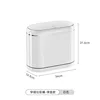 Narrow slot trash can (spring-loaded) white without wheels