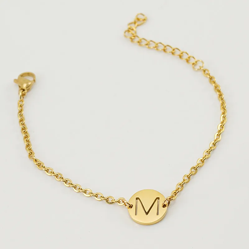 Wholesale 18K Gold Initial Bracelet for Girls Gifts Stainless