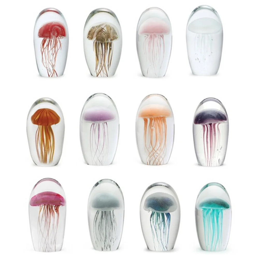 Handmade Murano Glass Decorative Jellyfish Paperweight Colorful Blown ...