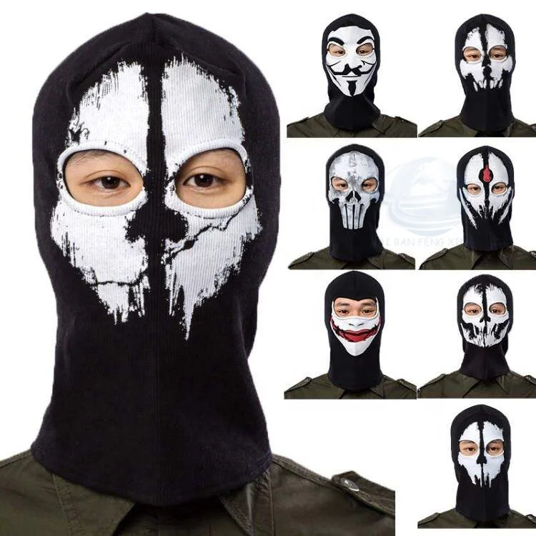 Multicolor Windproof Motorcycle Helmet Inner Black Men Full Face Ninja Ski Mask Custom Print Logo Polyester Balaclava