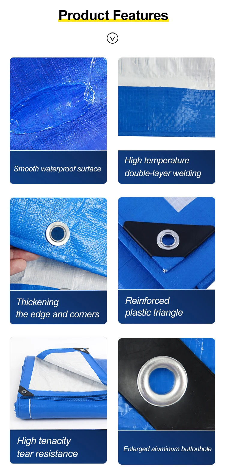 Factory Price Blue Tarp Plastic Waterproof Polyethylene Tarpaulin For ...