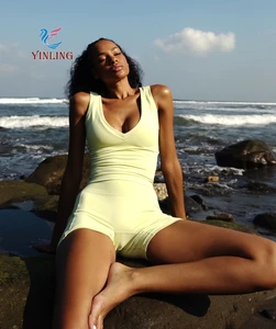 Latest Design 2 Piece Ballet Pilates Outfit Elegant Yoga Set V-neck Naked Feeling Workout Suits Stretchy Luxury Sports Set