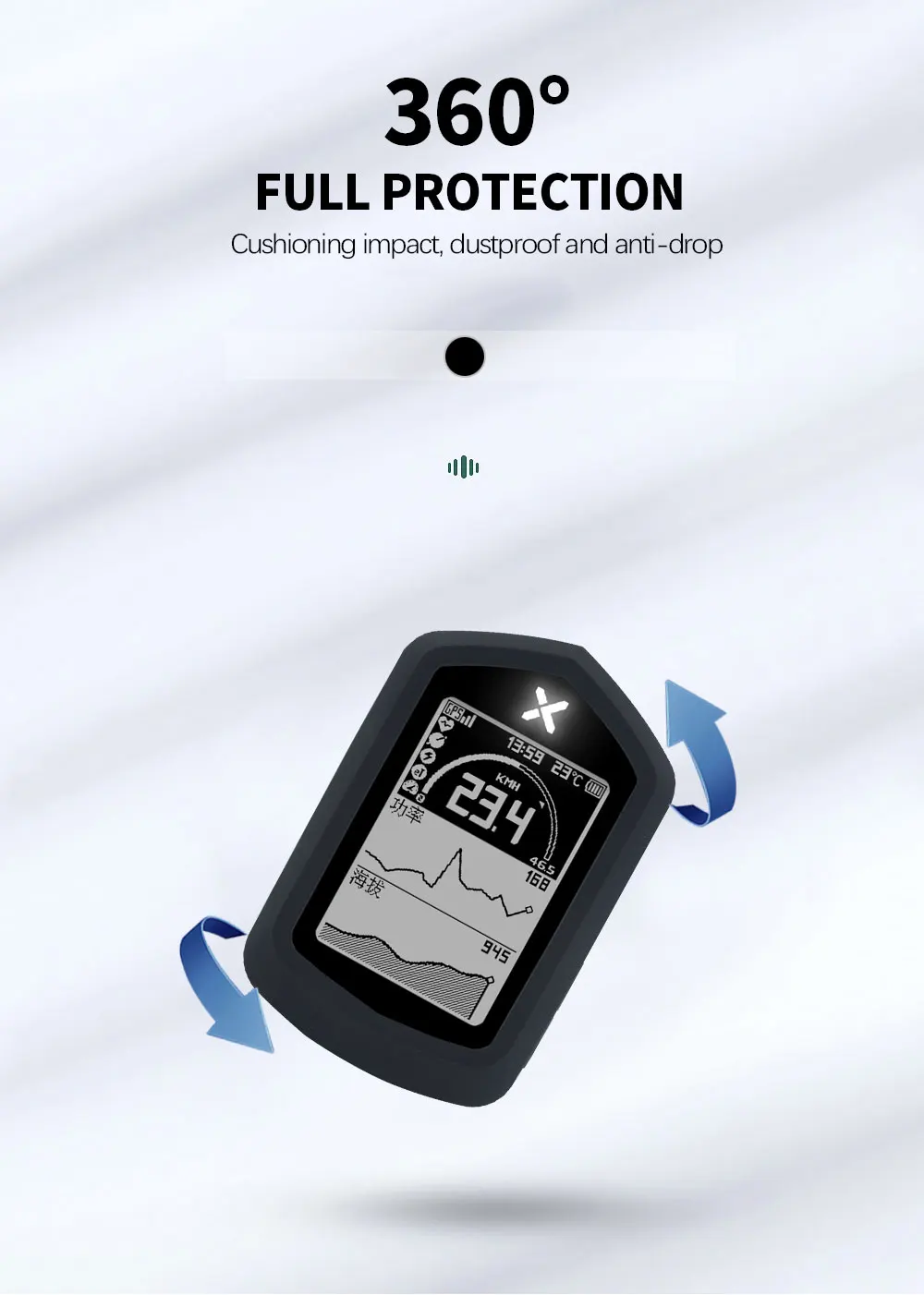 Garmin Silicone Case - Protective Cover For Edge 540/840 GPS Bike Computers Black