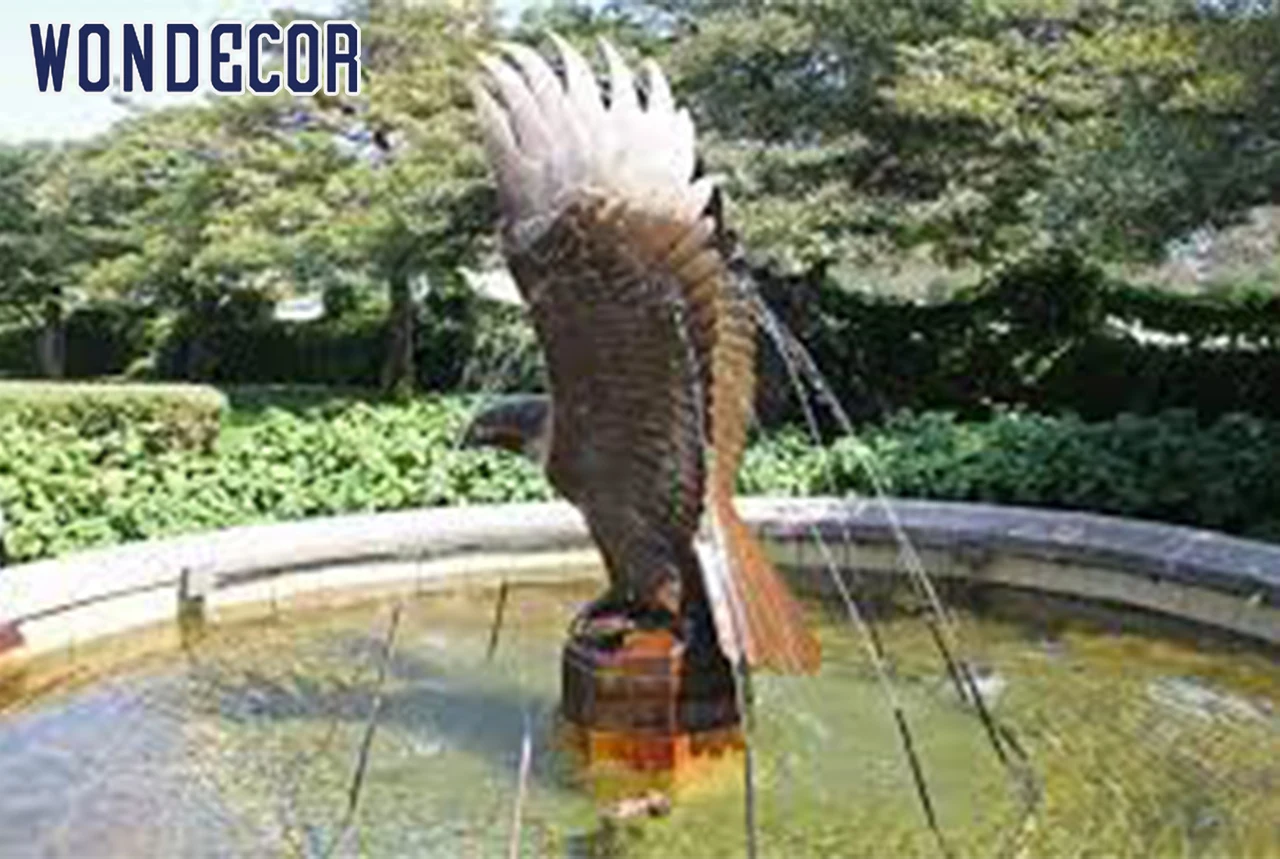 Best selling large outdoor cast bronze eagle fountain eagle statue large  metal eagle sculpture