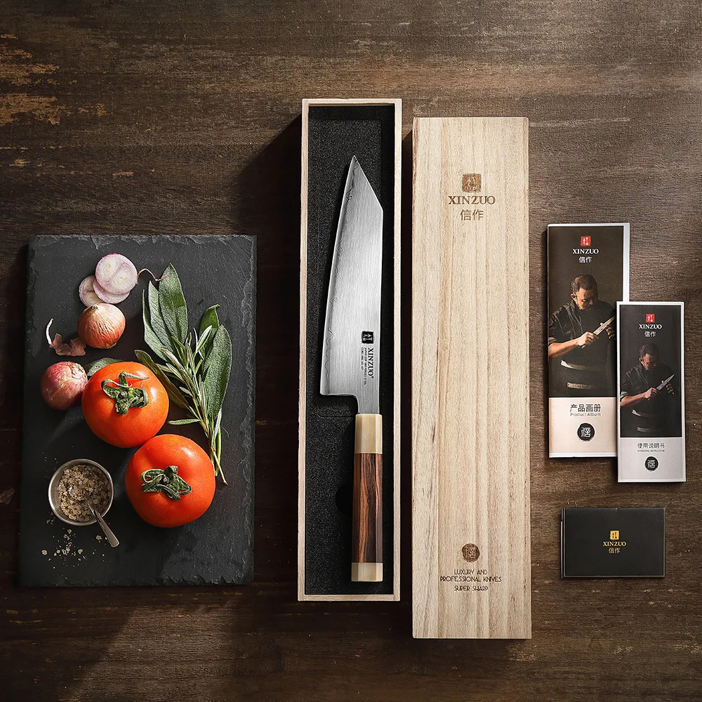 XINZUO Japanese ZDP189 Composite Steel Bunka Knife 8 Inch