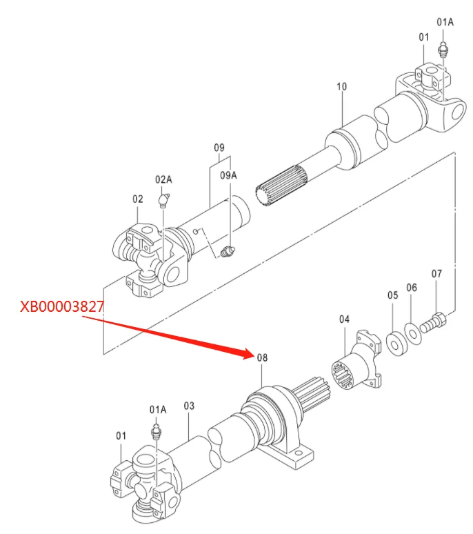 Construction Machinery Transmission Shaft Bracket XB00003827 for