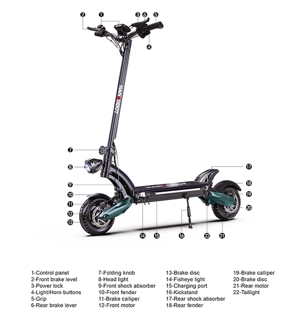 Electric Scooter 2022 Nanrobot D6 52v 2000w Dual Drive Off Road 2 Tire Super Fast Electric 7735