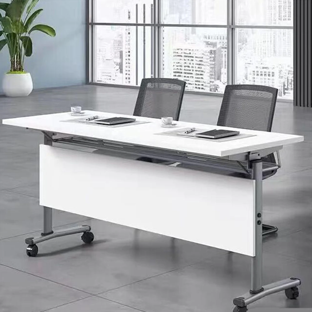 Modern Portable Office Desk Factory Price Metal Frame Modular Detachable Foldable Conference Training Table with Study Wheels