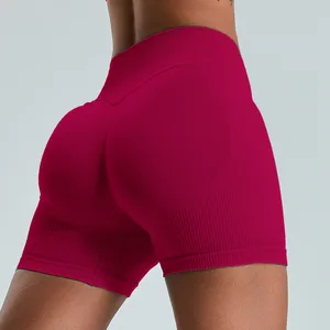 High Waist Cross-Border Quick-Drying Seamless Yoga Shorts XS Hip-Lifting Three-Point Outdoor Running Fitness Shorts Ruched