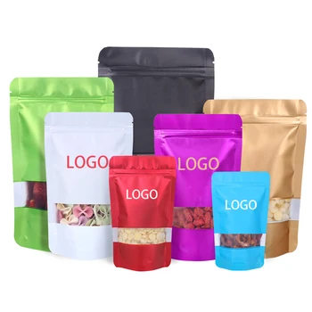 Custom Logo Stand Up Pouch Ziplock Food Wholesale China Factory Plastic Biodegradable packaging bag Printed Carry Bags