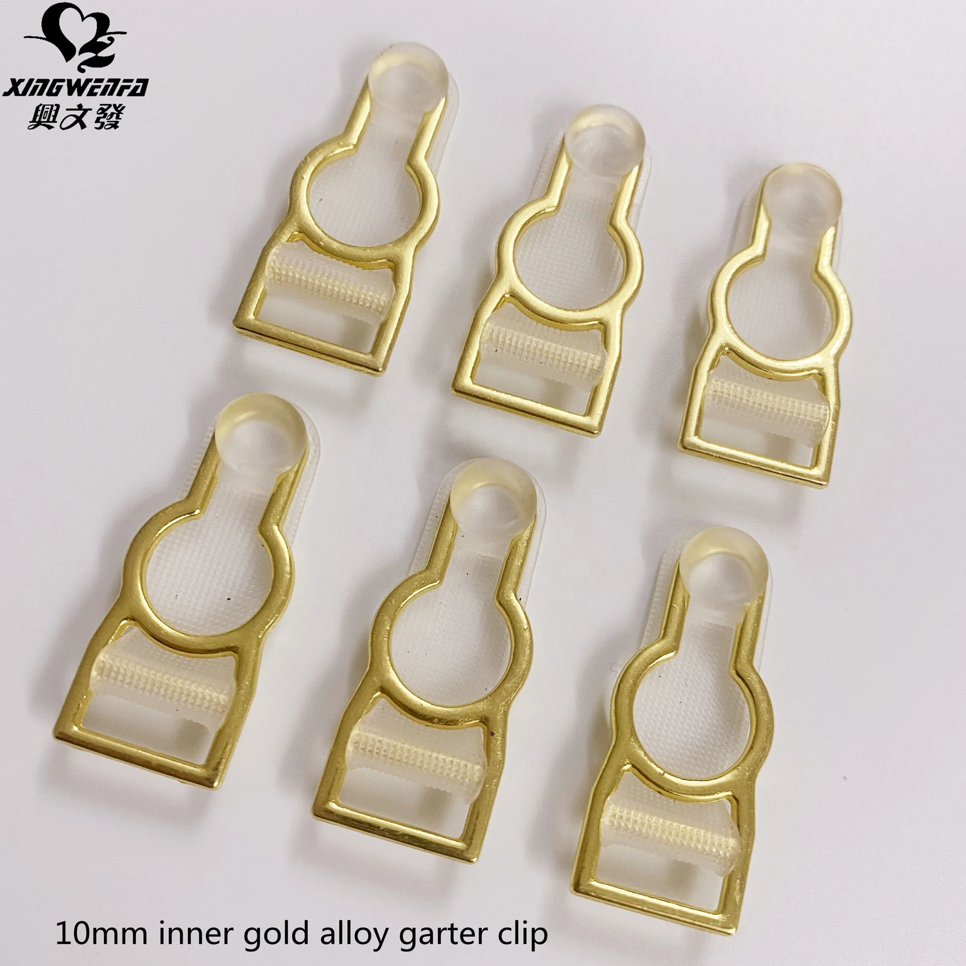 Underwear Accessories 10mm Gold Zinc Alloy Adjustable Garter Black Belt  Hook Clip Garter Clip